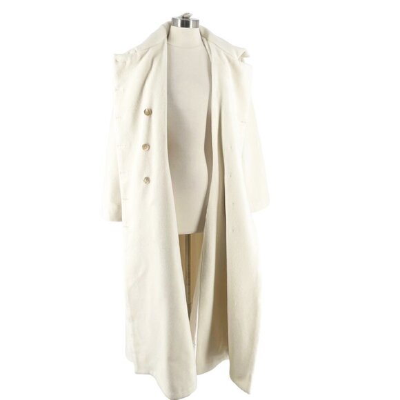 NWT Sofia Tsereteli Redingote Fit Flare Coat Virgin Wool Cashmere Ivory 16/18 - Picture 5 of 14